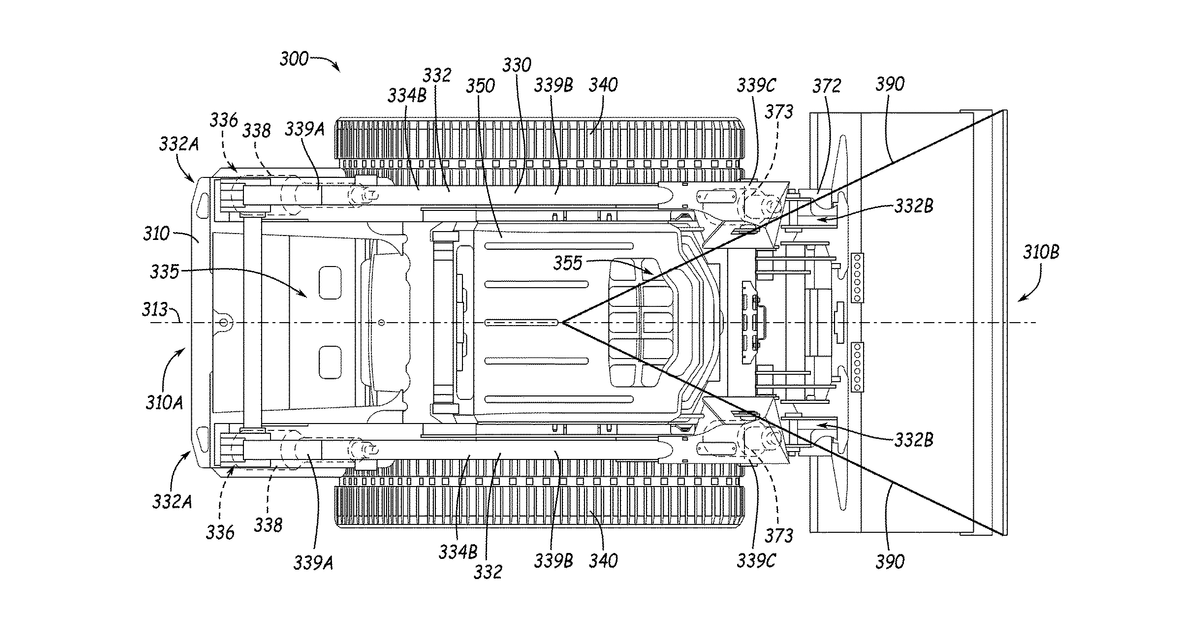 Patent drawing for Lift arm arrangements for power machines
