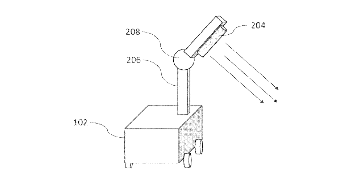 Patent drawing for Systems and methods for disinfection and sanitation of environments by robotic devices