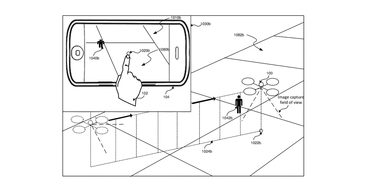 Patent drawing for User interaction paradigms for a flying digital assistant