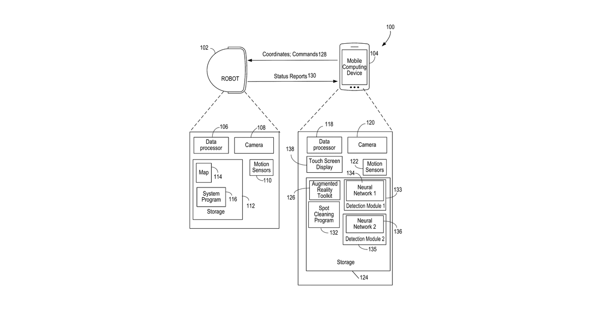 Patent drawing for System for spot cleaning by a mobile robot