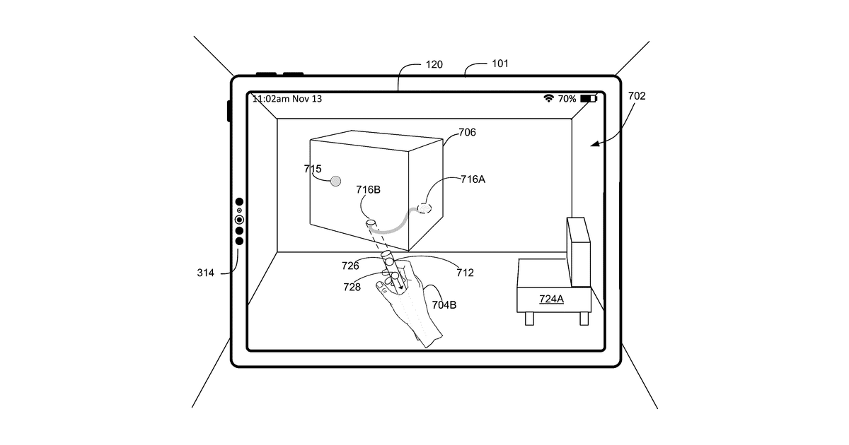 Patent drawing for Methods for manipulating a virtual object