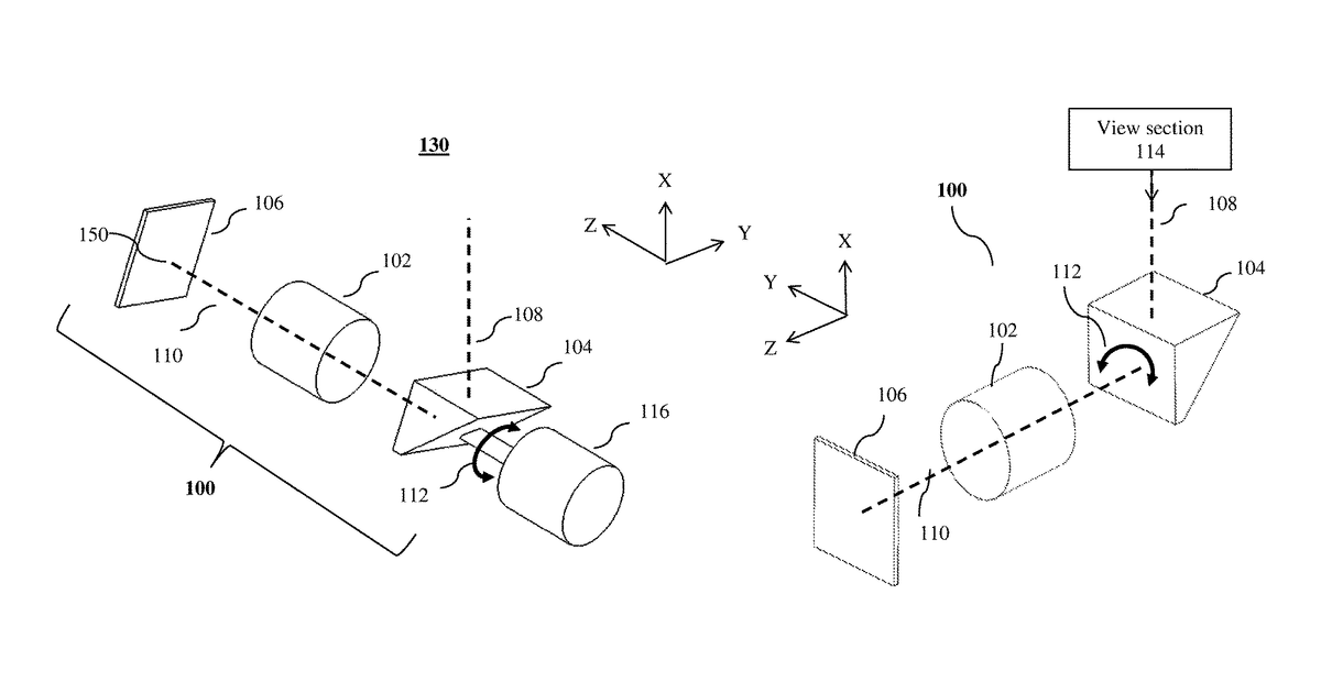 Patent drawing for Camera with panoramic scanning range