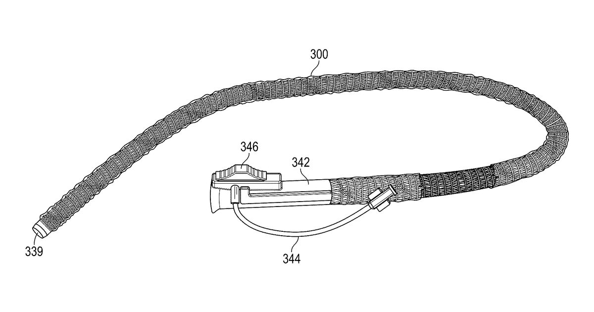 Patent drawing for Rigidizing overtube with hemostasis valve