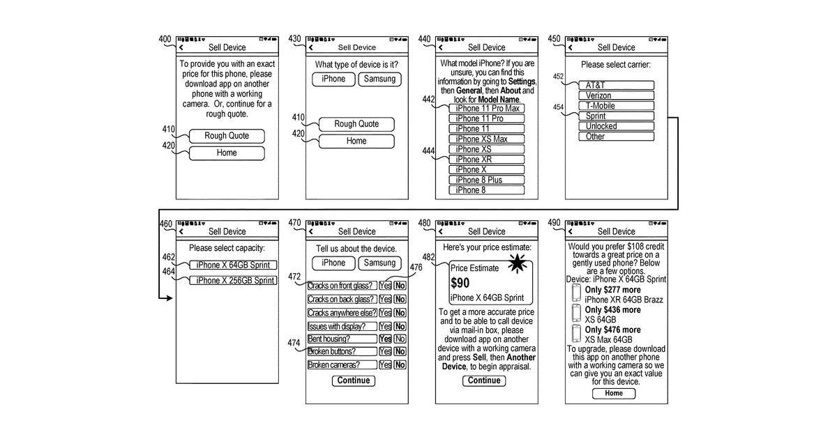 Patent drawing for Evaluating and recycling electronic devices