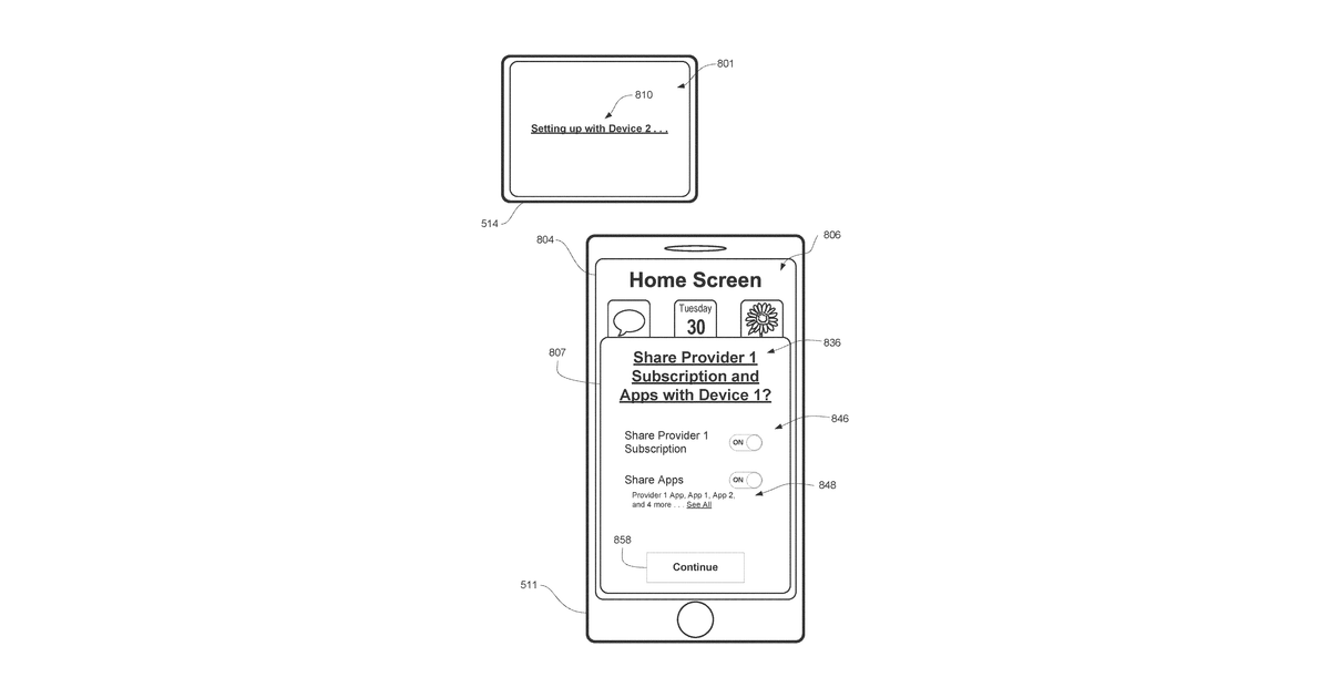 Patent drawing for Setup procedures for an electronic device