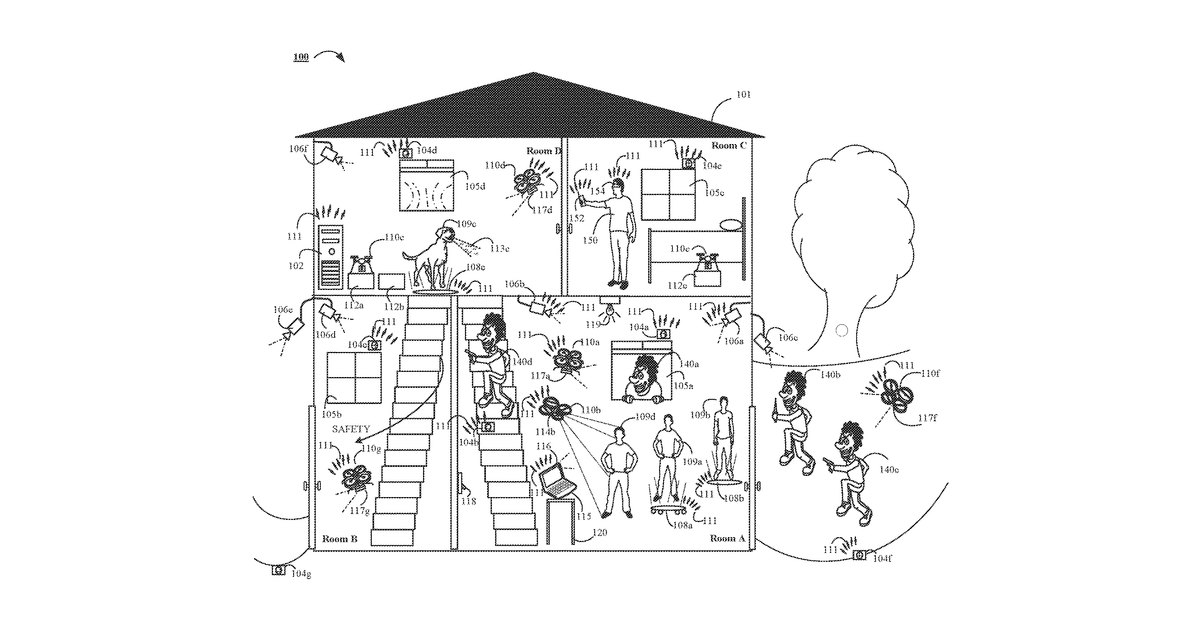 Patent drawing for Virtual enhancement of security monitoring