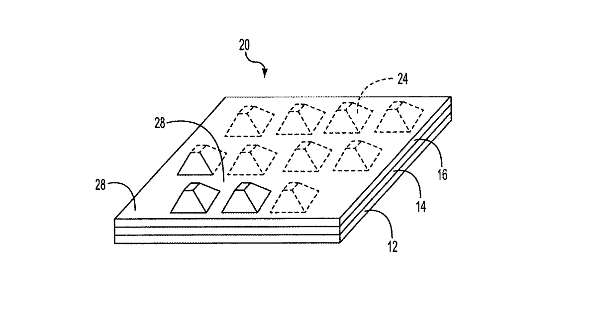 Patent drawing for Plastic wrap with cling layer