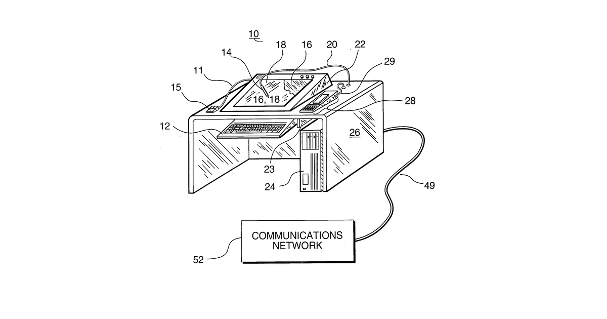 Patent drawing for Desktop computer conferencing system