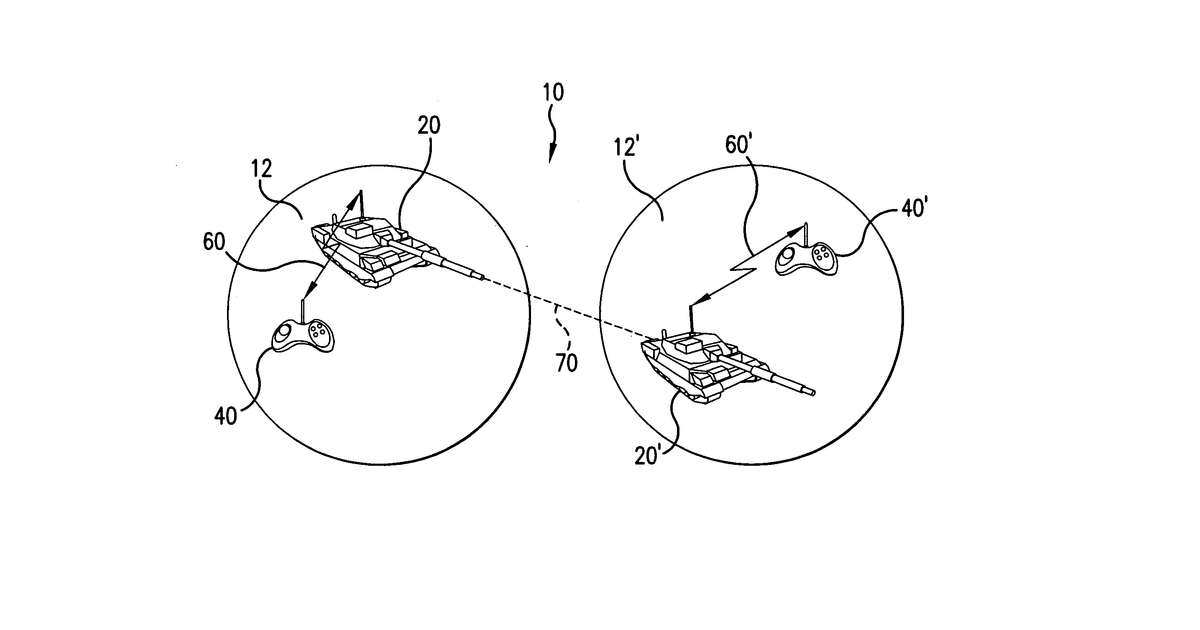Patent drawing for Remote control game system with selective component disablement