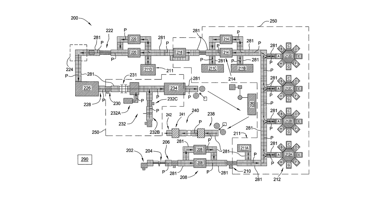 Patent drawing for Production line module for forming multiple sized photovoltaic devices