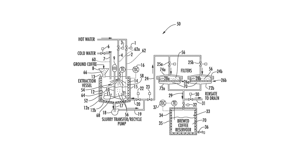 Patent drawing for Beverage brewing process and system