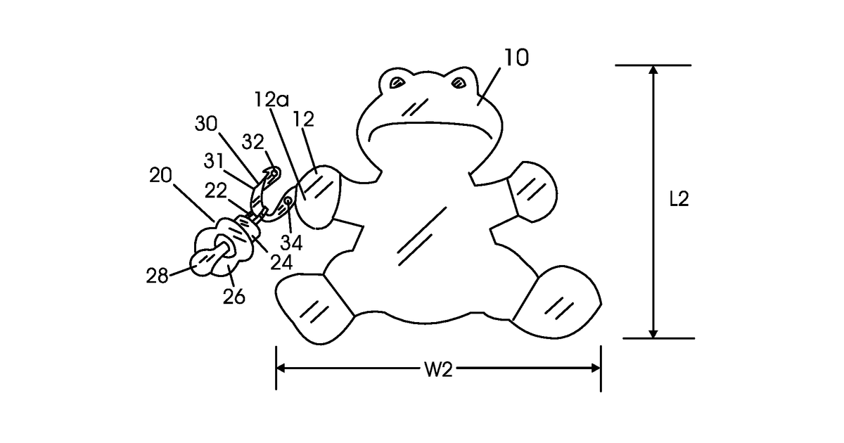 Patent drawing for Pacifier attachment device