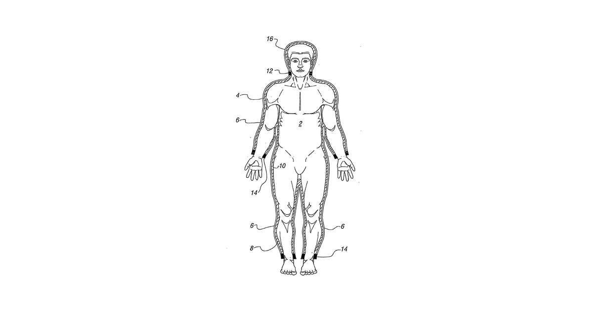 Patent drawing for Wet/dry suit with knitted wool layers
