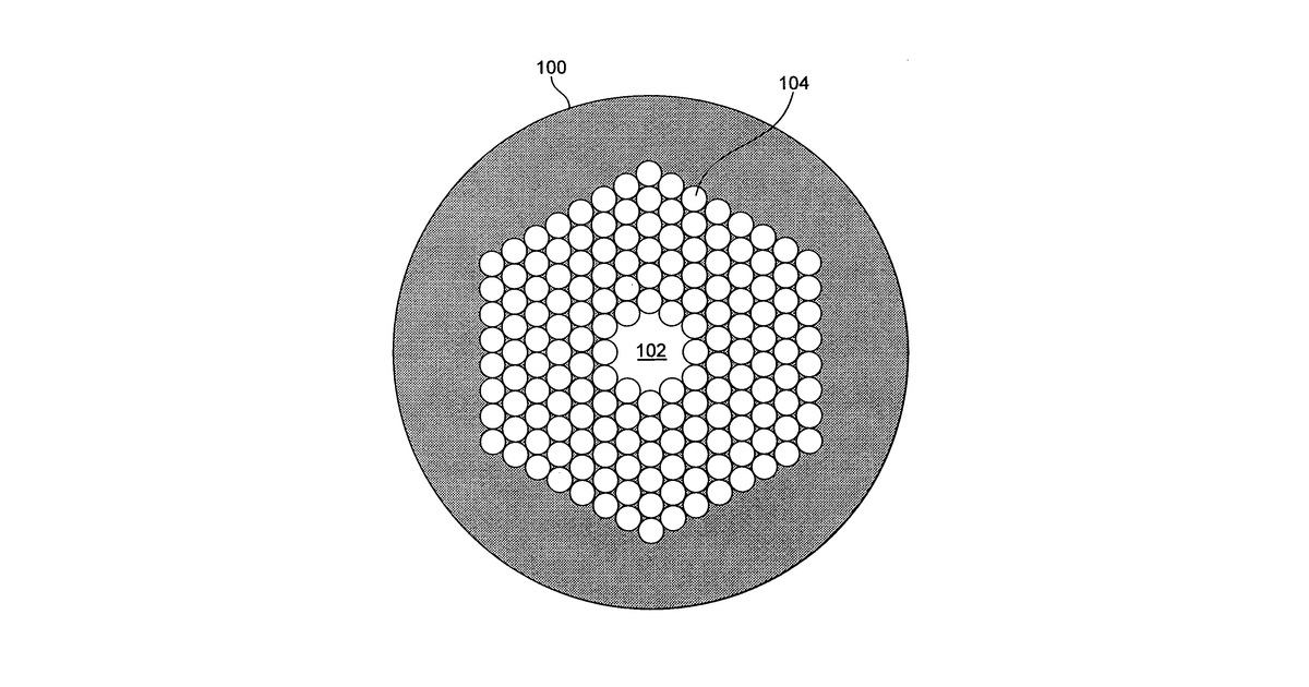 Patent drawing for Hollow Core Photonic Crystal Fibre Comprising a Fibre Grating in the Cladding and Its Applications