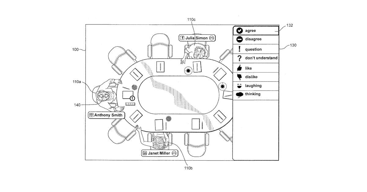 Patent drawing for Systems and methods for conducting and replaying virtual meetings