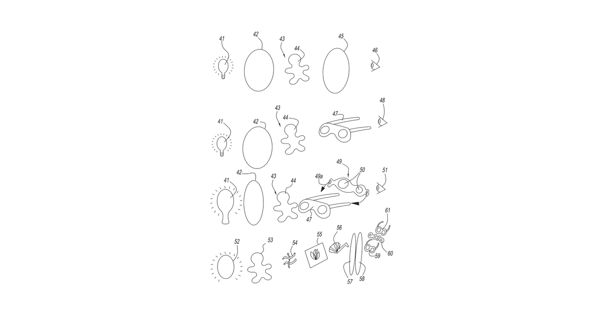 Patent drawing for Optical art kits and puppets with origami cellophane, adhesive tape, photoelastic models, polariscopes, knitting, and diffraction films