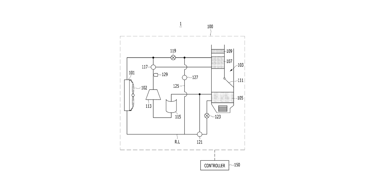 Patent drawing for Heat pump system for vehicle and control method thereof
