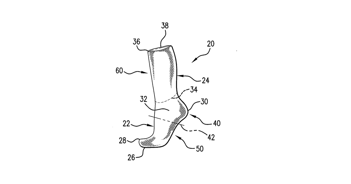 Patent drawing for Thermal regulating compression garments