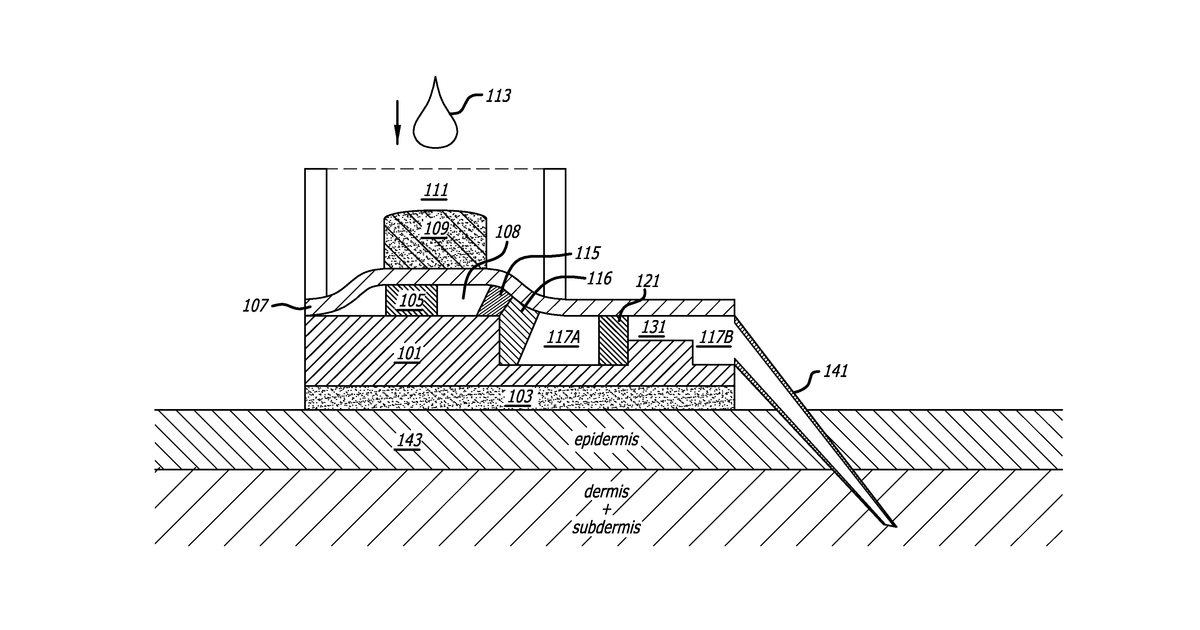 Patent drawing for Osmotic patch pump