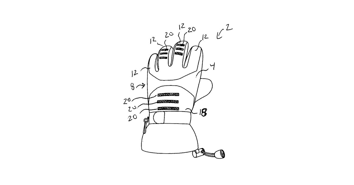 Patent drawing for Ultra breathable waterproof glove or the like