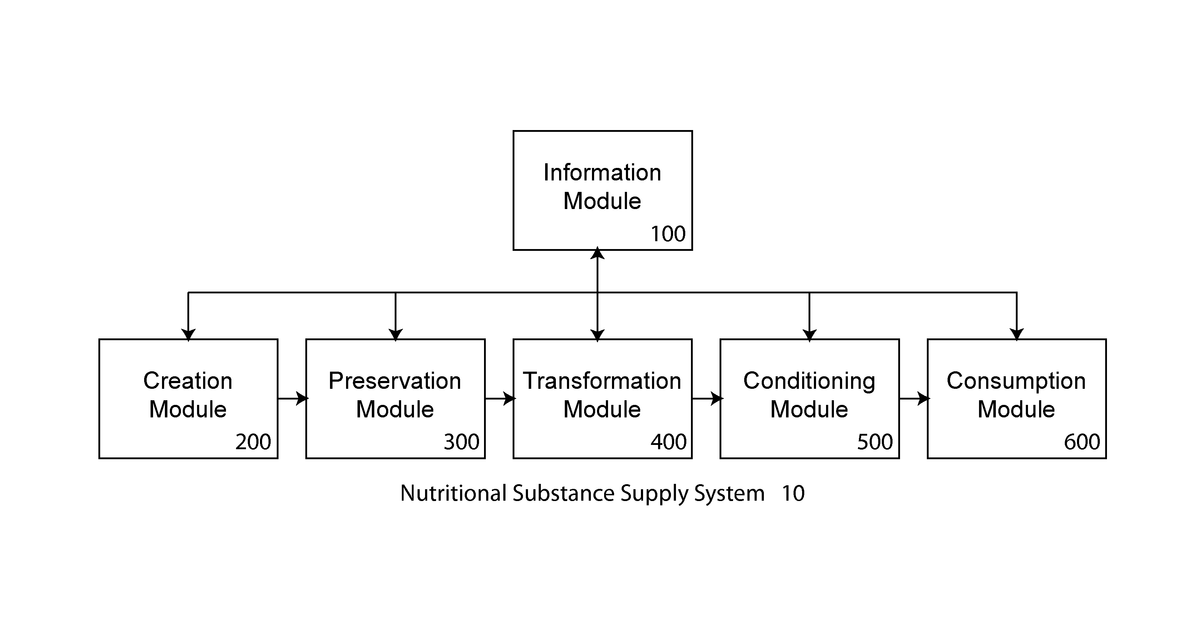 Patent drawing for Transformation system for nutritional substances