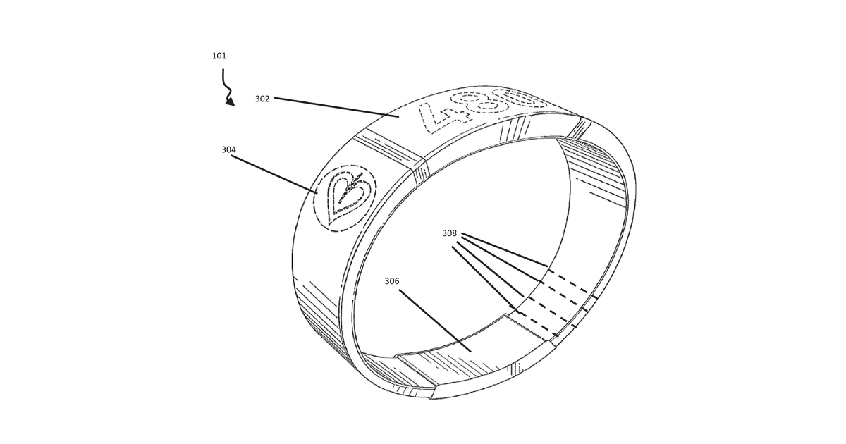 Patent drawing for Health band