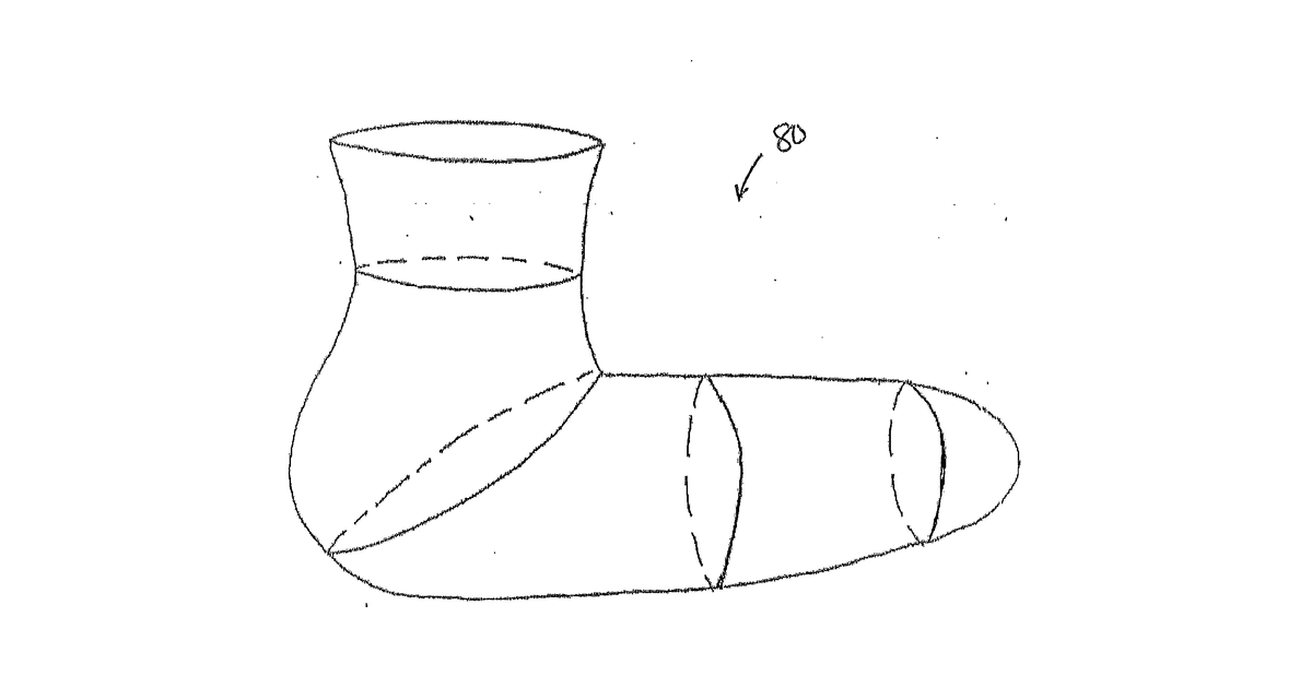 Patent drawing for Conformable Booties, Shoe Inserts, and Waterproof Breathable Socks Containing an Integrally Joined Interface