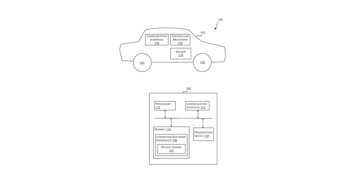 Patent drawing for Controlling physical toys using a physics engine