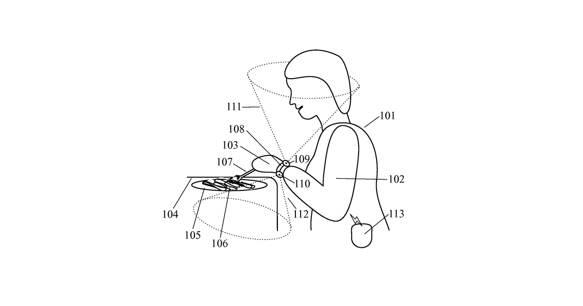 Patent drawing for Eyewear System for Monitoring and Modifying Nutritional Intake