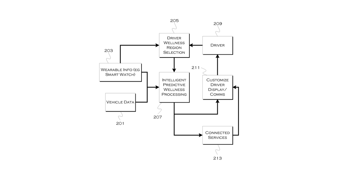 Patent drawing for Method and apparatus for occupant customized wellness monitoring