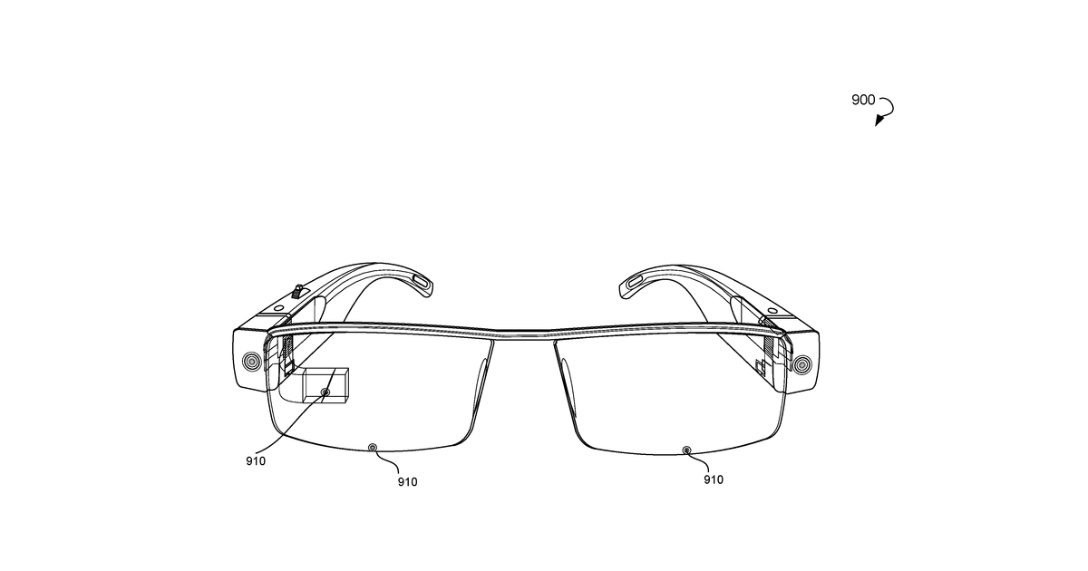 Patent drawing for Wearable augmented reality eyeglass communication device including mobile phone and mobile computing via virtual touch screen gesture control and neuron command