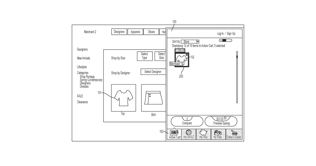 Patent drawing for System and method for consumer management purchasing and account information