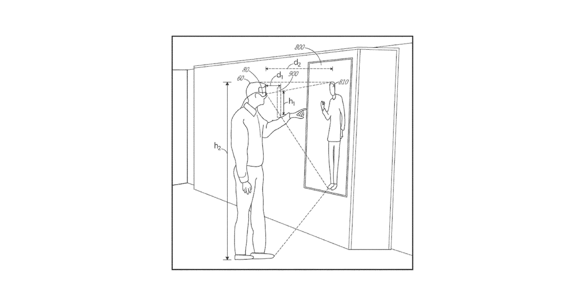 Patent drawing for Augmented reality systems and methods utilizing reflections