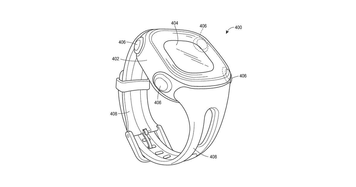 Patent drawing for Wearable monitoring device