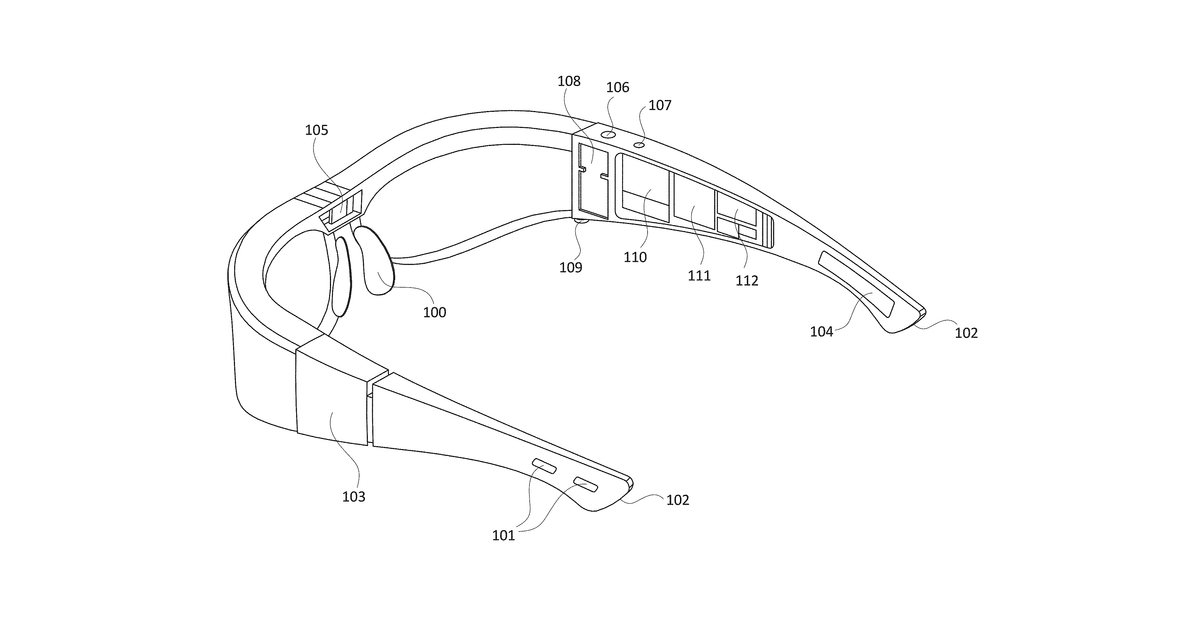 Patent drawing for Bio-Sensing Glasses to Detect Cardiovascular Disease