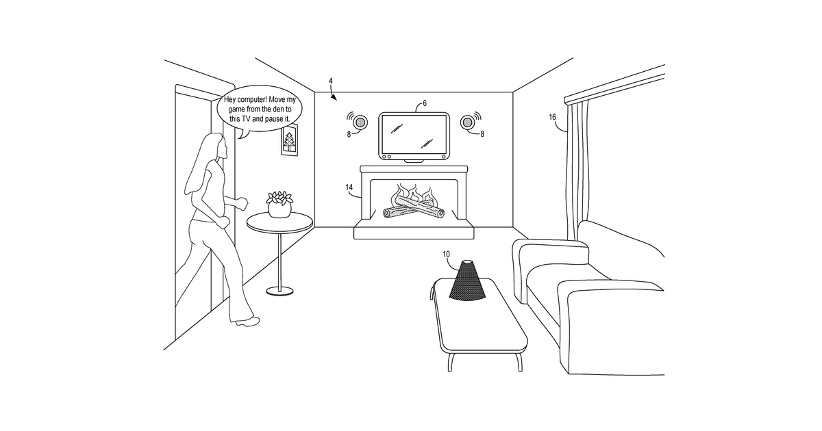 Patent drawing for Speech parsing with intelligent assistant