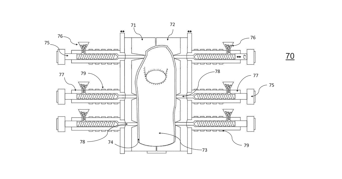 Patent drawing for Seamless wearable structure garment