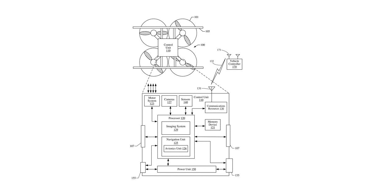 Patent drawing for Augmenting a robotic vehicle with virtual features
