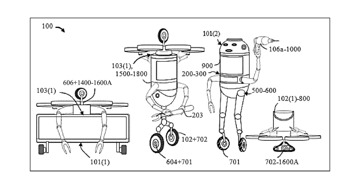Patent drawing for Robot and drone array