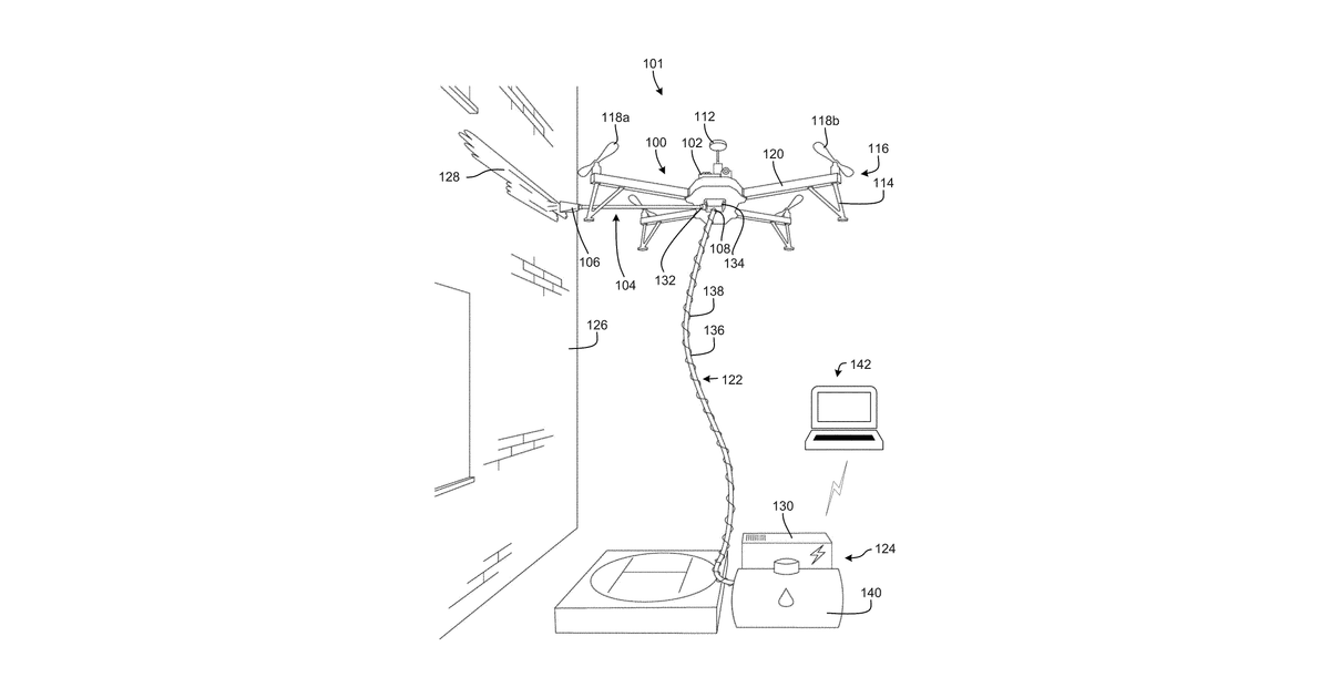 Patent drawing for Indoor and outdoor aerial vehicles for painting and related applications