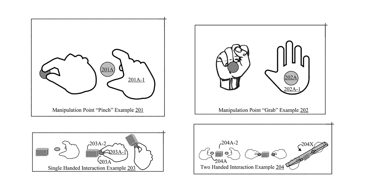 Patent drawing for Interaction strength using virtual objects for machine control
