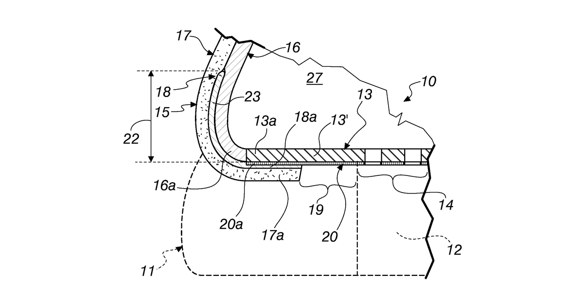 Patent drawing for Shoe with upper at least partially rendered impermeable