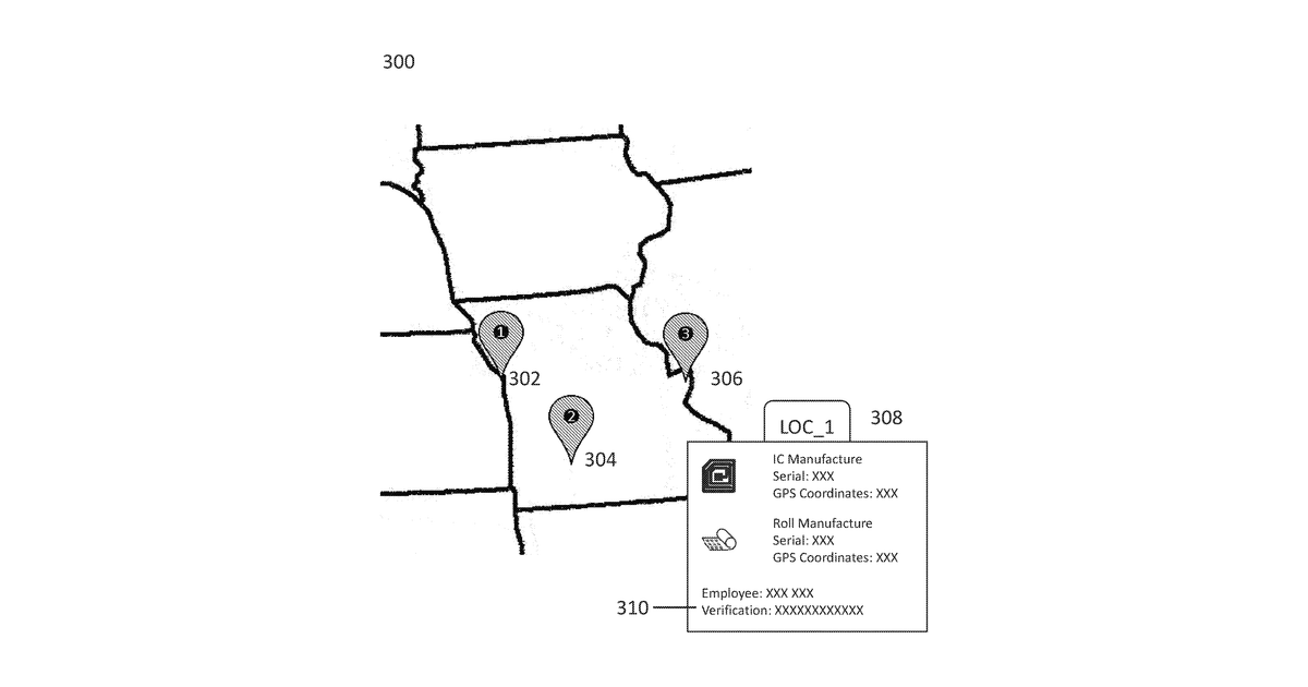 Patent drawing for Food chain product label and method of use, and food trust identifier system