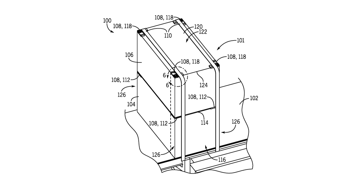 Patent drawing for Stacking bracket for an hvac unit