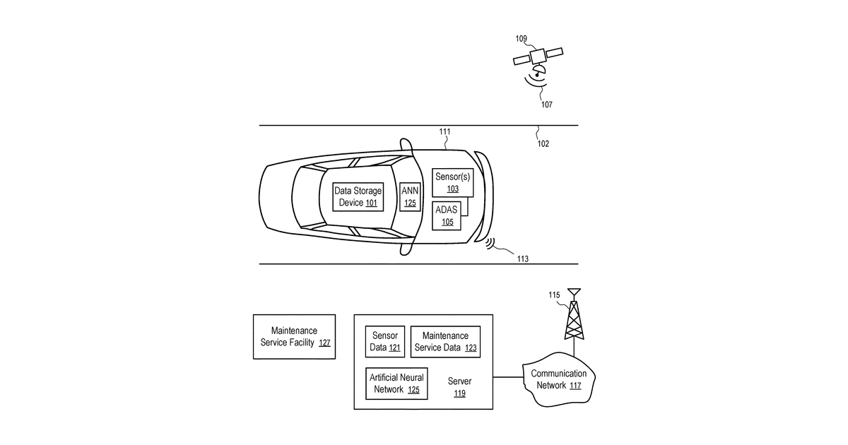 Patent drawing for Automotive predictive maintenance