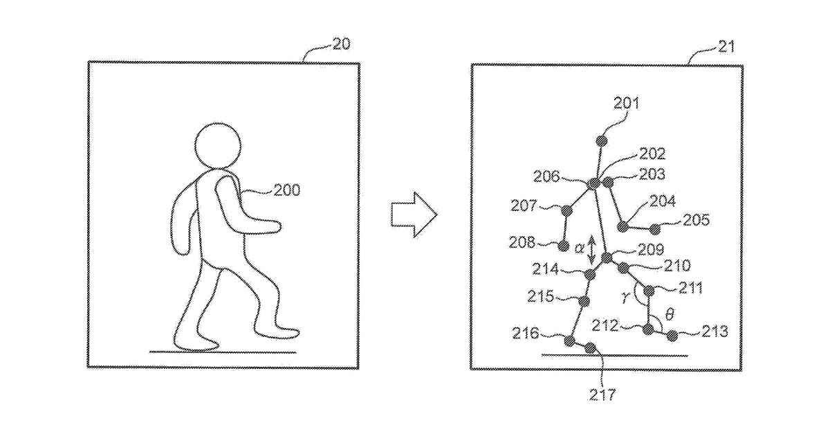 Patent drawing for Fall risk evaluation method, fall risk evaluation device, and non-transitory computer-readable recording medium in which fall risk evaluation program is recorded