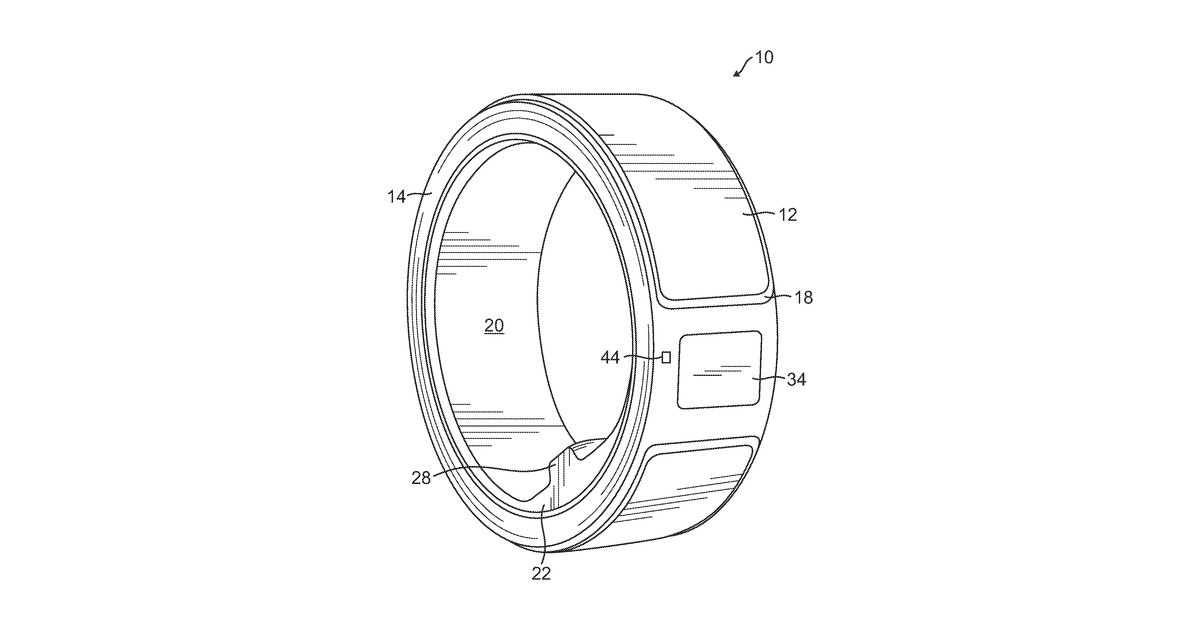 Patent drawing for Wearable health apparatus for the collection of wellness data and providing feedback therefrom to the wearer