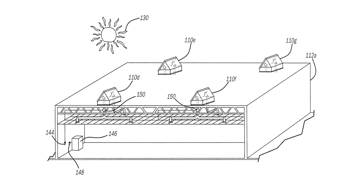 Patent drawing for Commercial building solar heating system