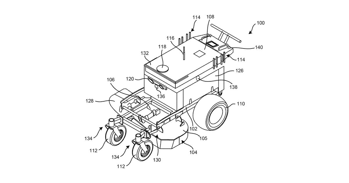 Patent drawing for Autonomous lawn mower