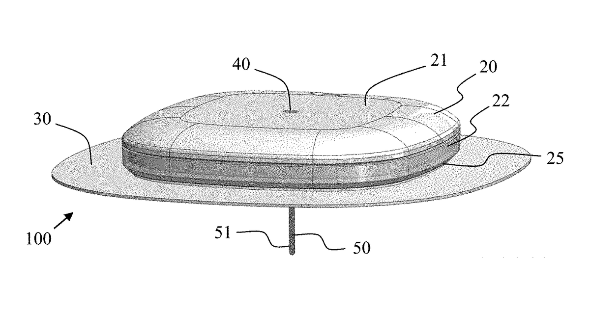 Patent drawing for Low-profile wearable medical device
